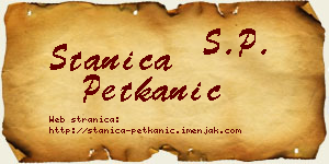 Stanica Petkanić vizit kartica